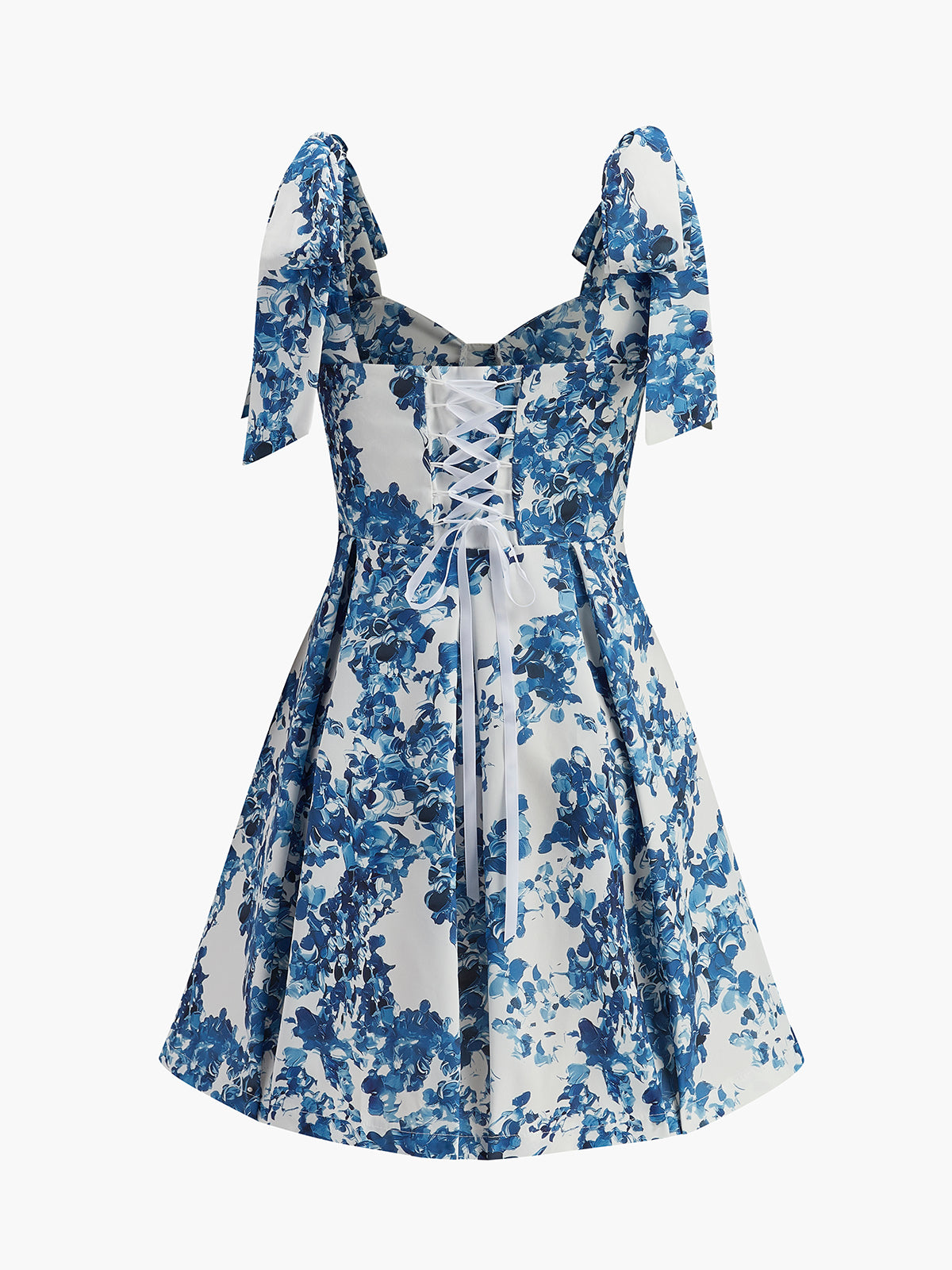 Floral Print Tie-Strap Sweetheart Dress