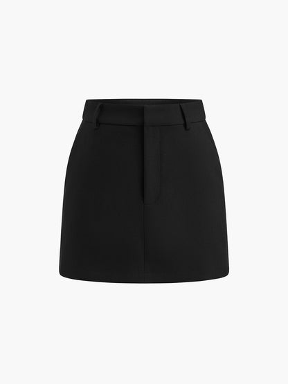 Solid A-Line Short Skirt
