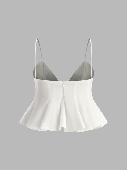 Peplum Spaghetti Strap Top