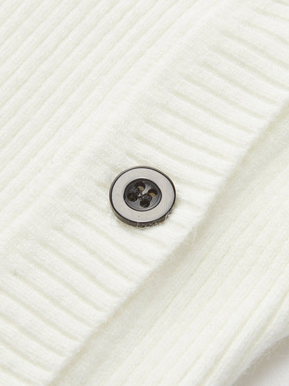 Plain Asymmetrical Breasted Sweater