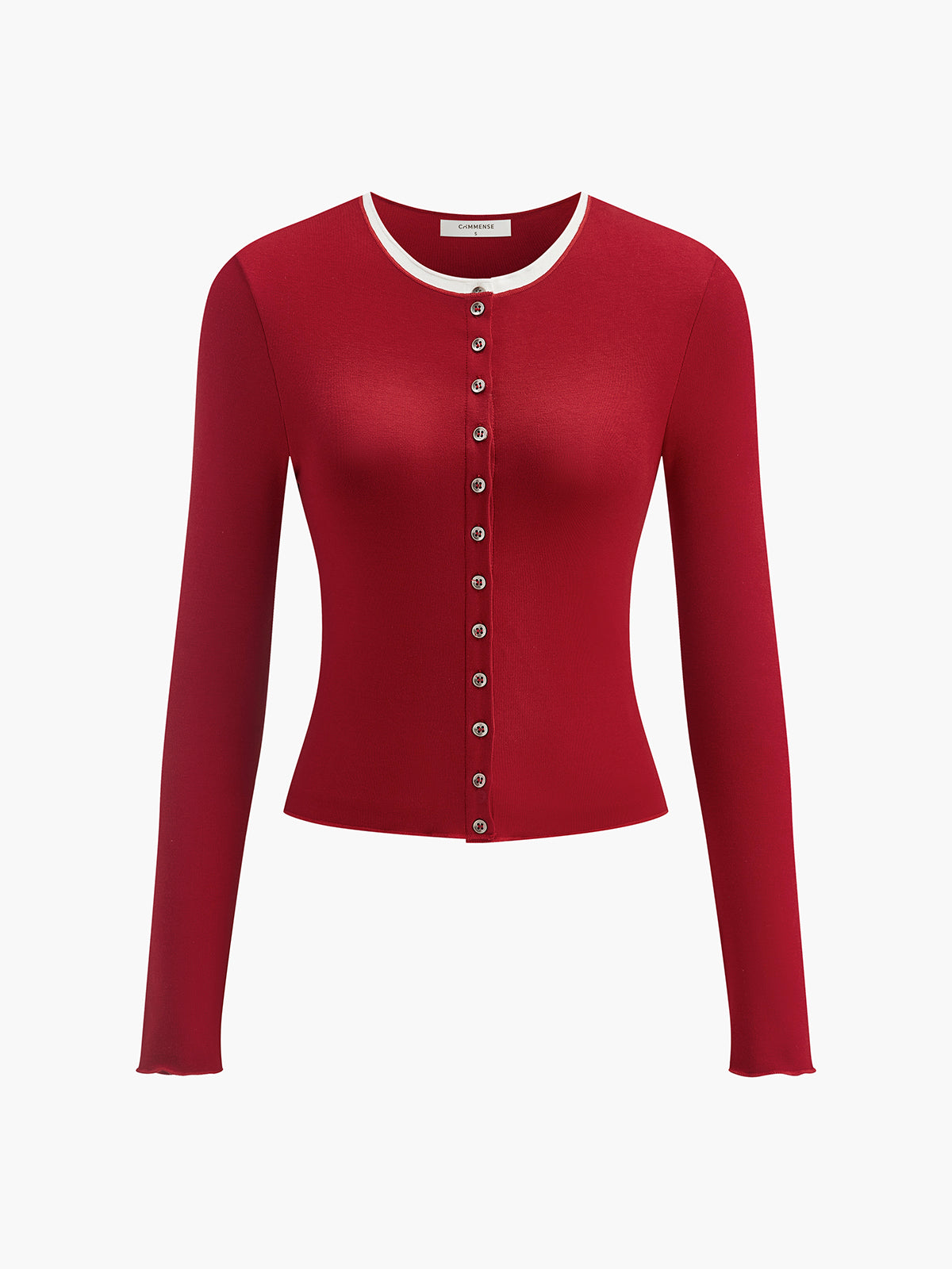 2 in 1 Button Jersey Blouse