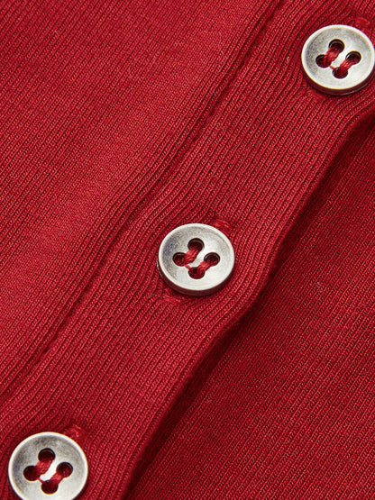 2 in 1 Button Jersey Blouse