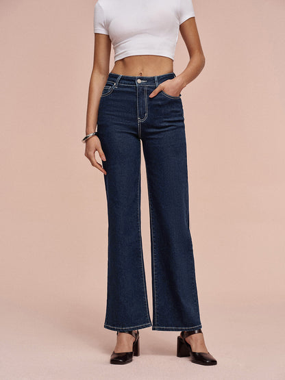 Mid-Waisted Straight-Leg Jeans