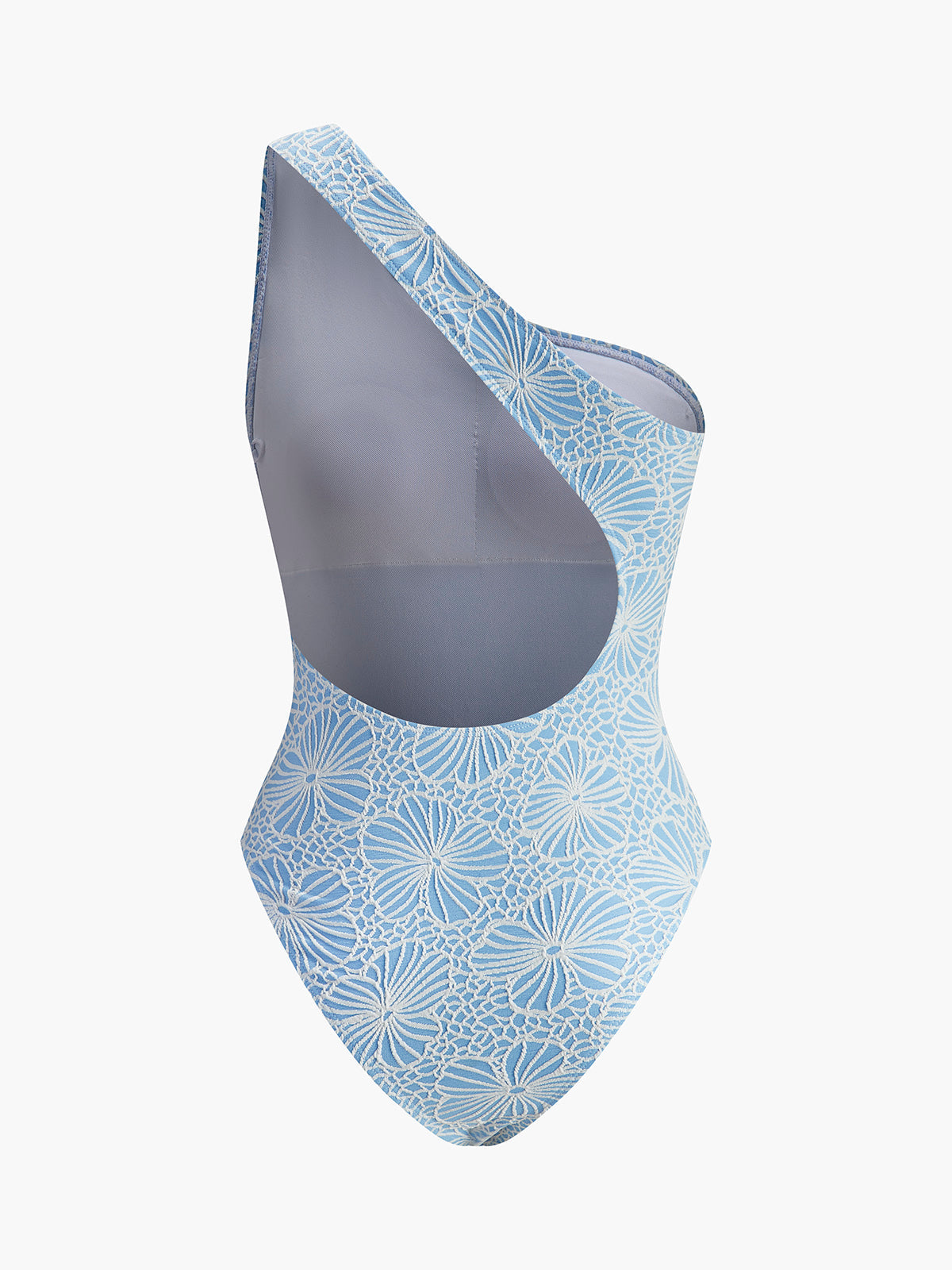 Asymmetrical Lace Cutout Back One-Piece