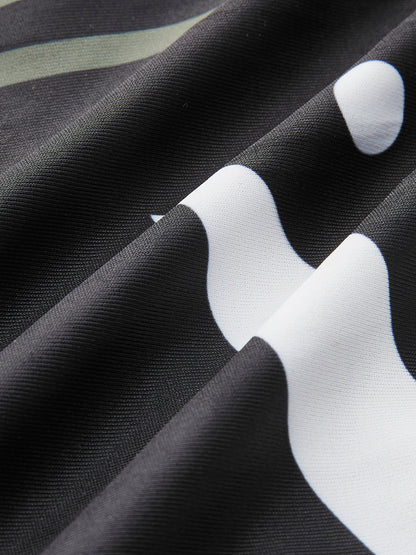 Halter Neck Geometric Print Swimsuit