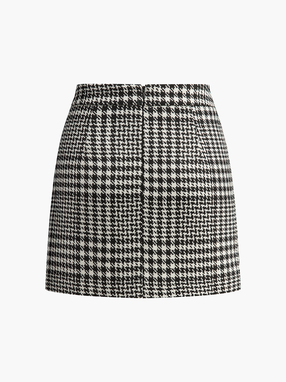Wool-Blend Checked Mini Skirt