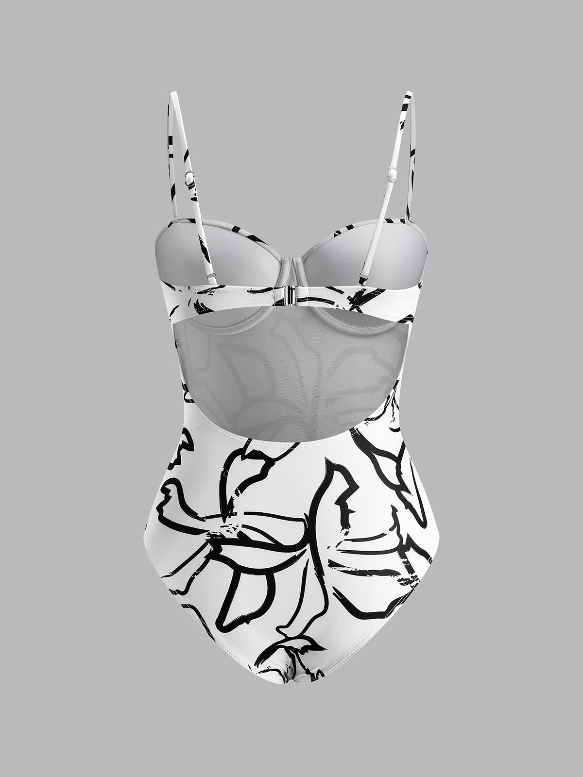 Abstract Print Spaghetti Strap One-Piece