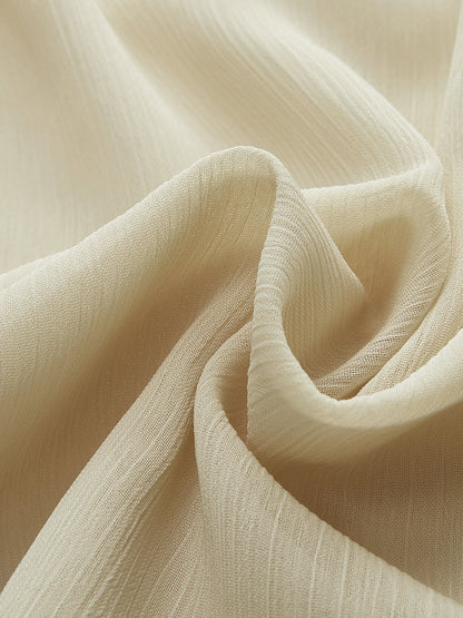 Semi-Sheer Metal Detail Chiffon Ruffled Blouse