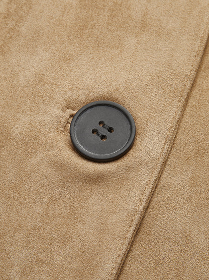 Suede Soft Button Lapel Jacket