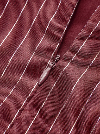 Belt-Decor Pinstripe Skirt