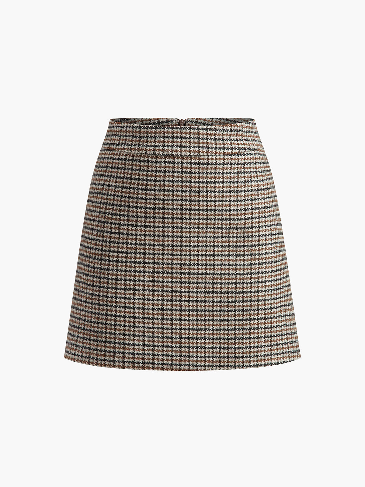Houndstooth A-Line Mini Skirt