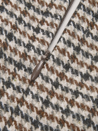 Houndstooth A-Line Mini Skirt
