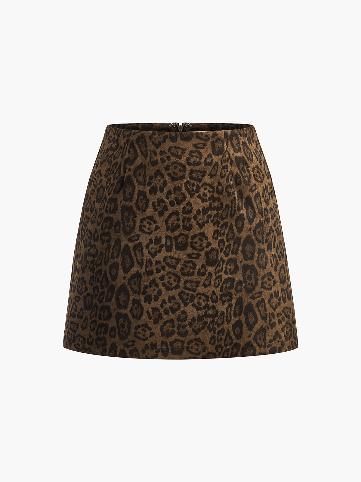 Leopard Printed Suede Skirt