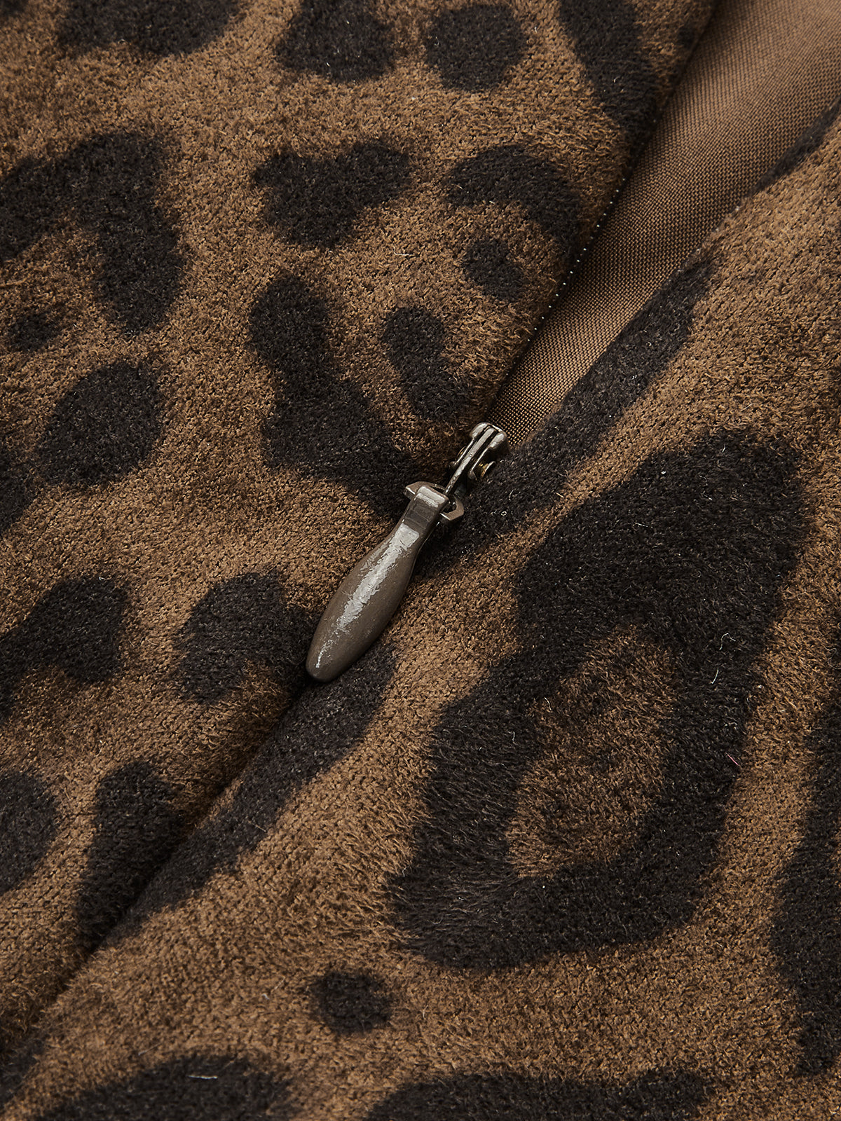 Leopard Printed Suede Skirt