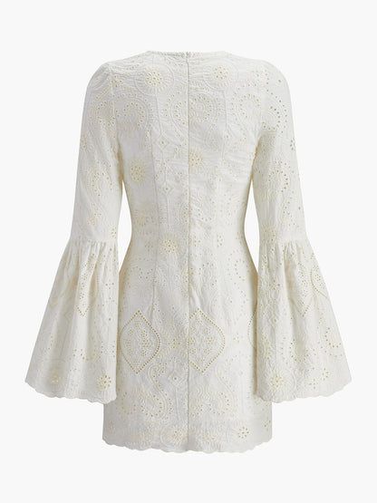 Semi-Sheer Bohemian Lace-Up Dress