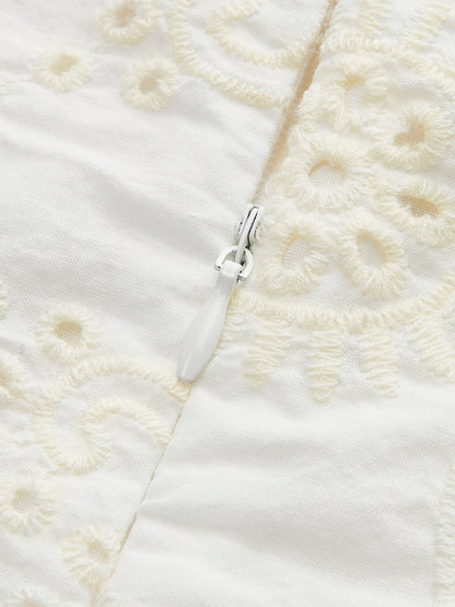 Semi-Sheer Bohemian Lace-Up Dress