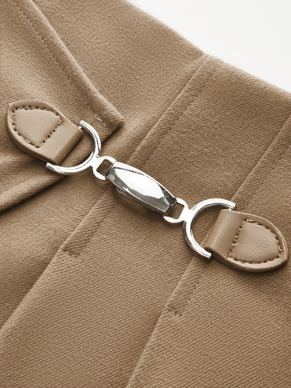 Magnet Closure Pleated Mini Skirt