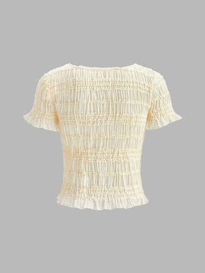 Ruffled Crop Top Skirt Set