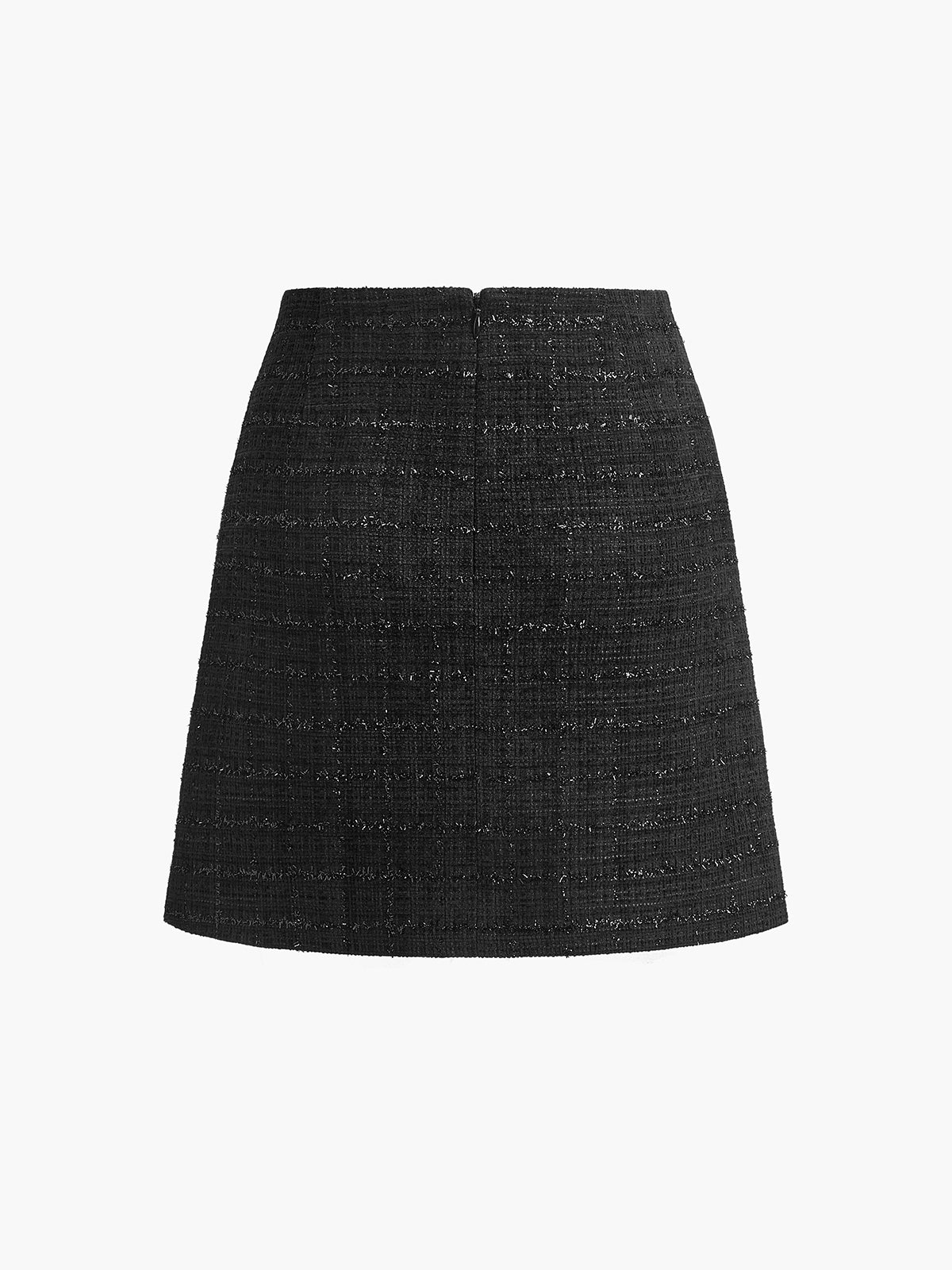 Floral Decor Faux Leather Panel Skirt