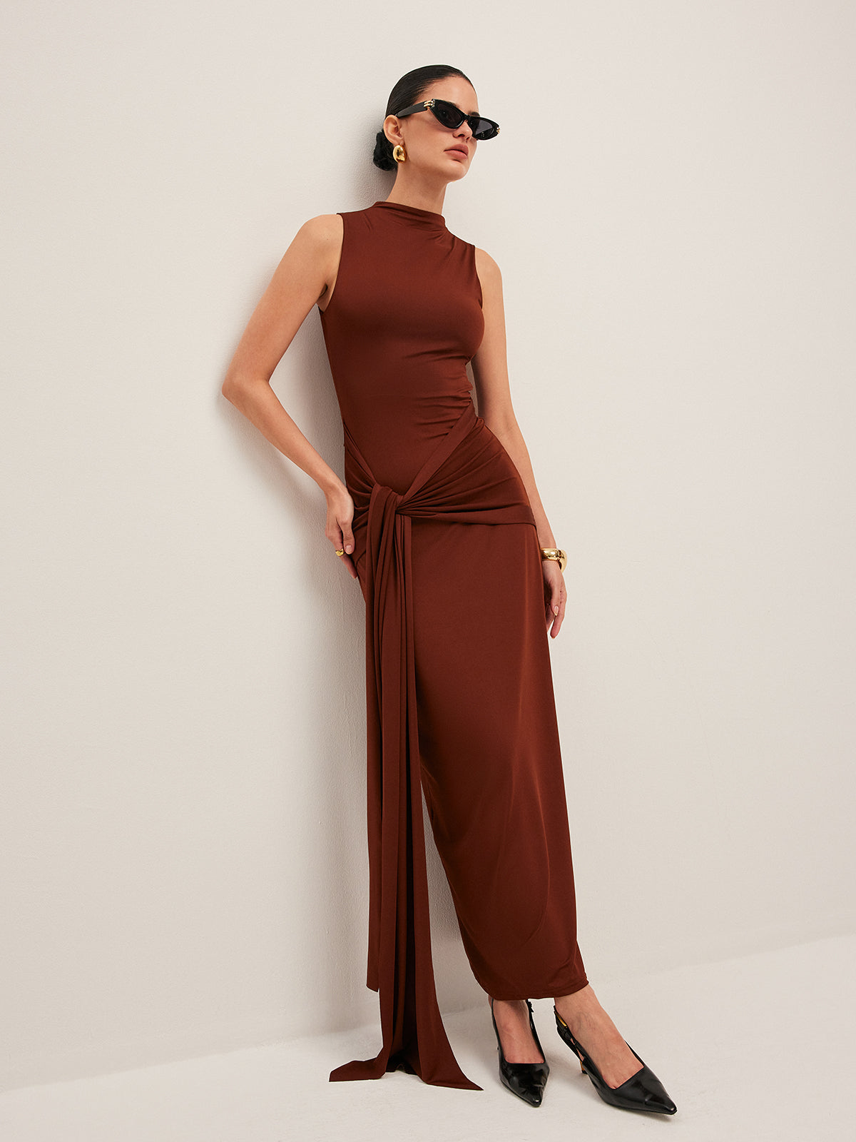 Twisted Knot Sleeveless Dress