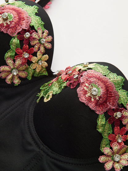 Floral Embroidered Corset