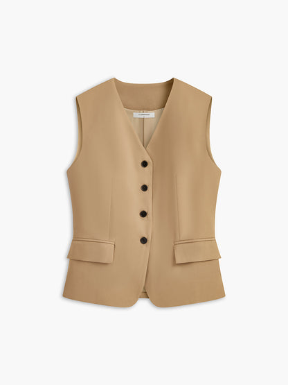 Button-Front Belted Vest
