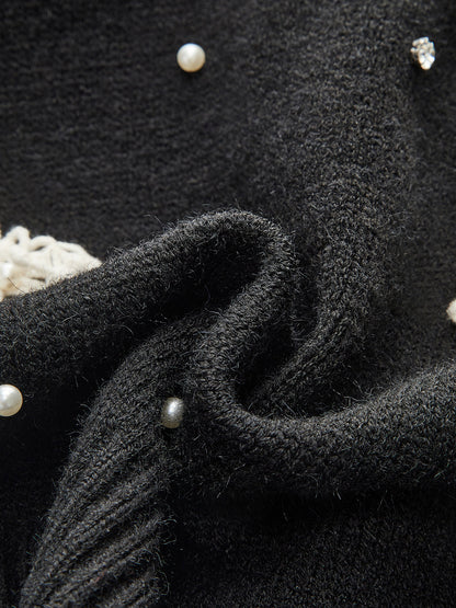 Floral Embellished Button-Back Knit Vest