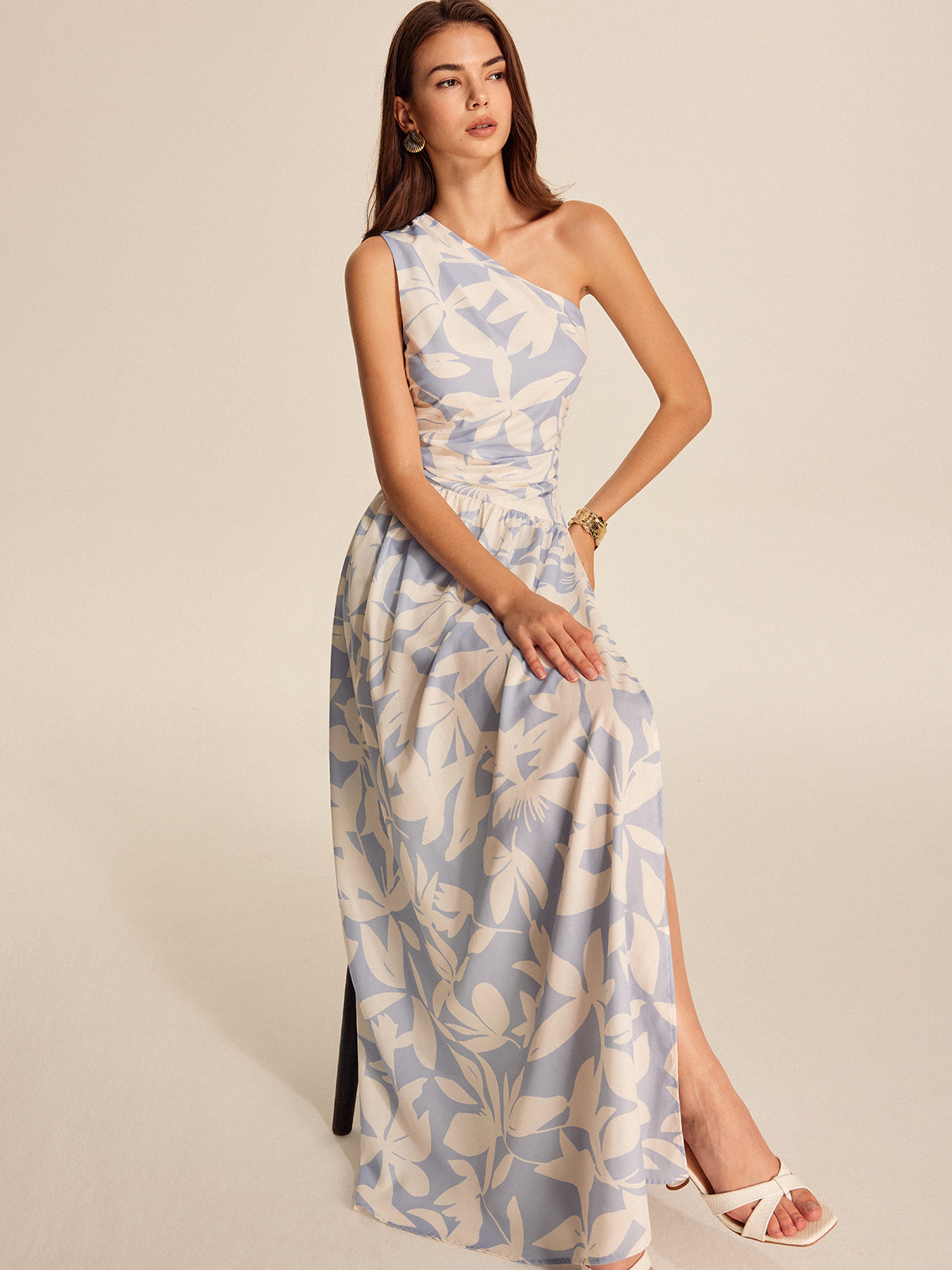 One-Shoulder Floral Dress