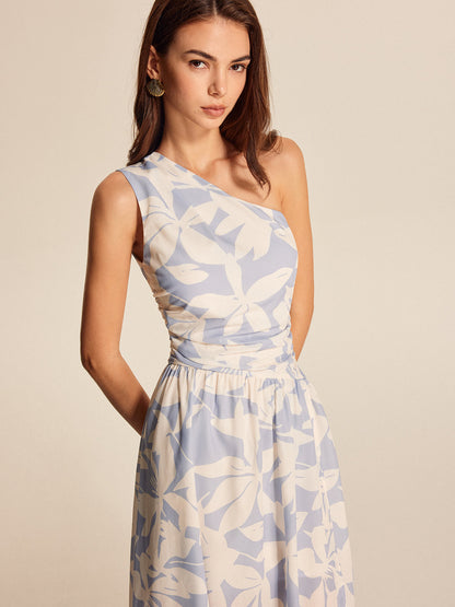 One-Shoulder Floral Dress