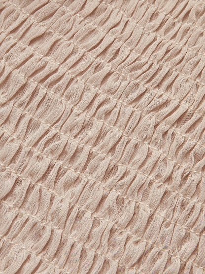 Semi-Sheer Chiffon Ruffle Backless Top