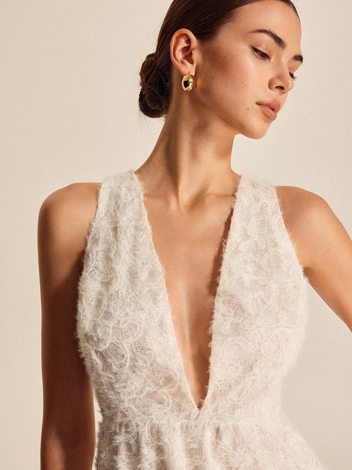 Boho Deep V-Neck Lace Dress