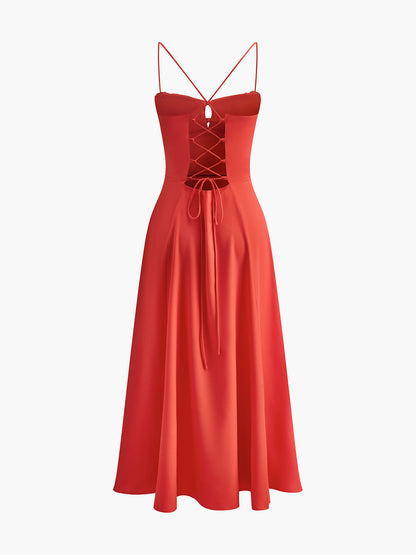 Tie-Back Lace-Up Dress