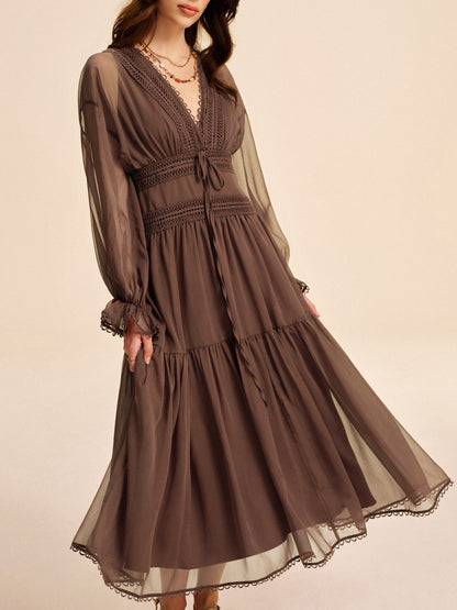 Boho Semi-Sheer Chiffon Dress