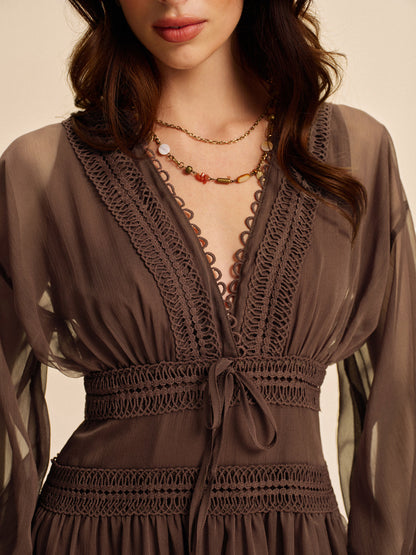 Boho Semi-Sheer Chiffon Dress