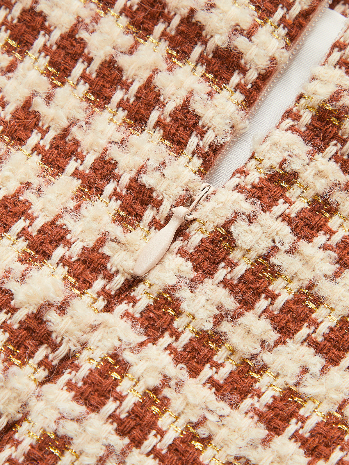 High-Waist Textured A-Line Zipper Skirt