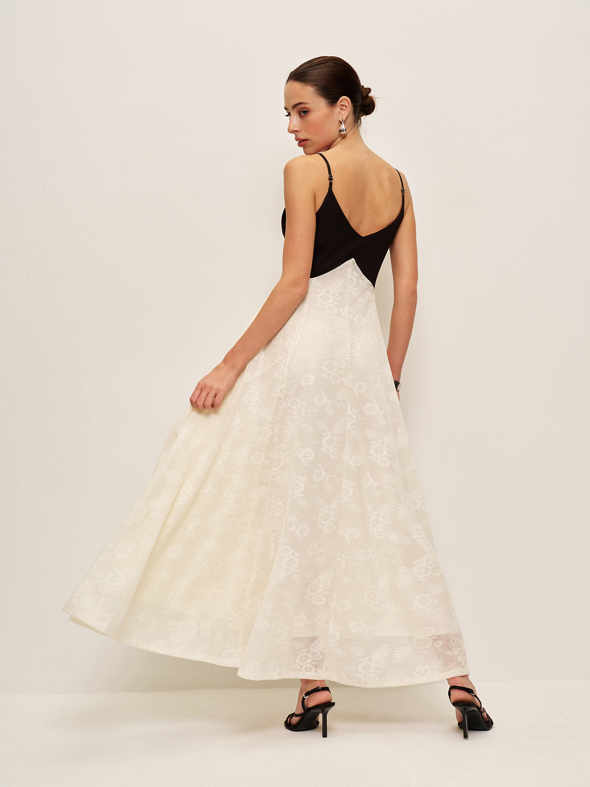 Two-Tone Twist-Front Cami Dress