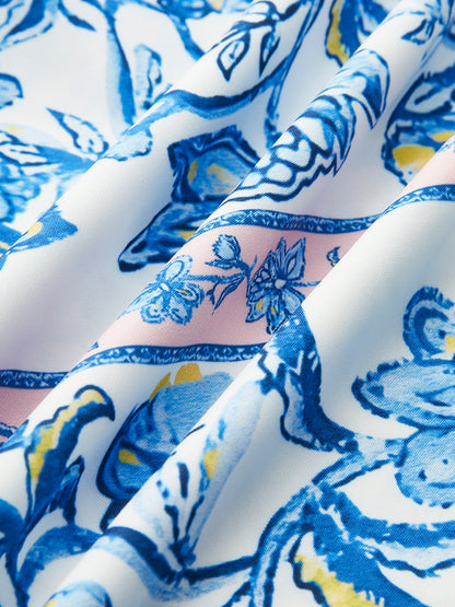 Floral Print Tie-Shoulder Dress