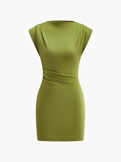 Draped Detail Sleeveless Dress