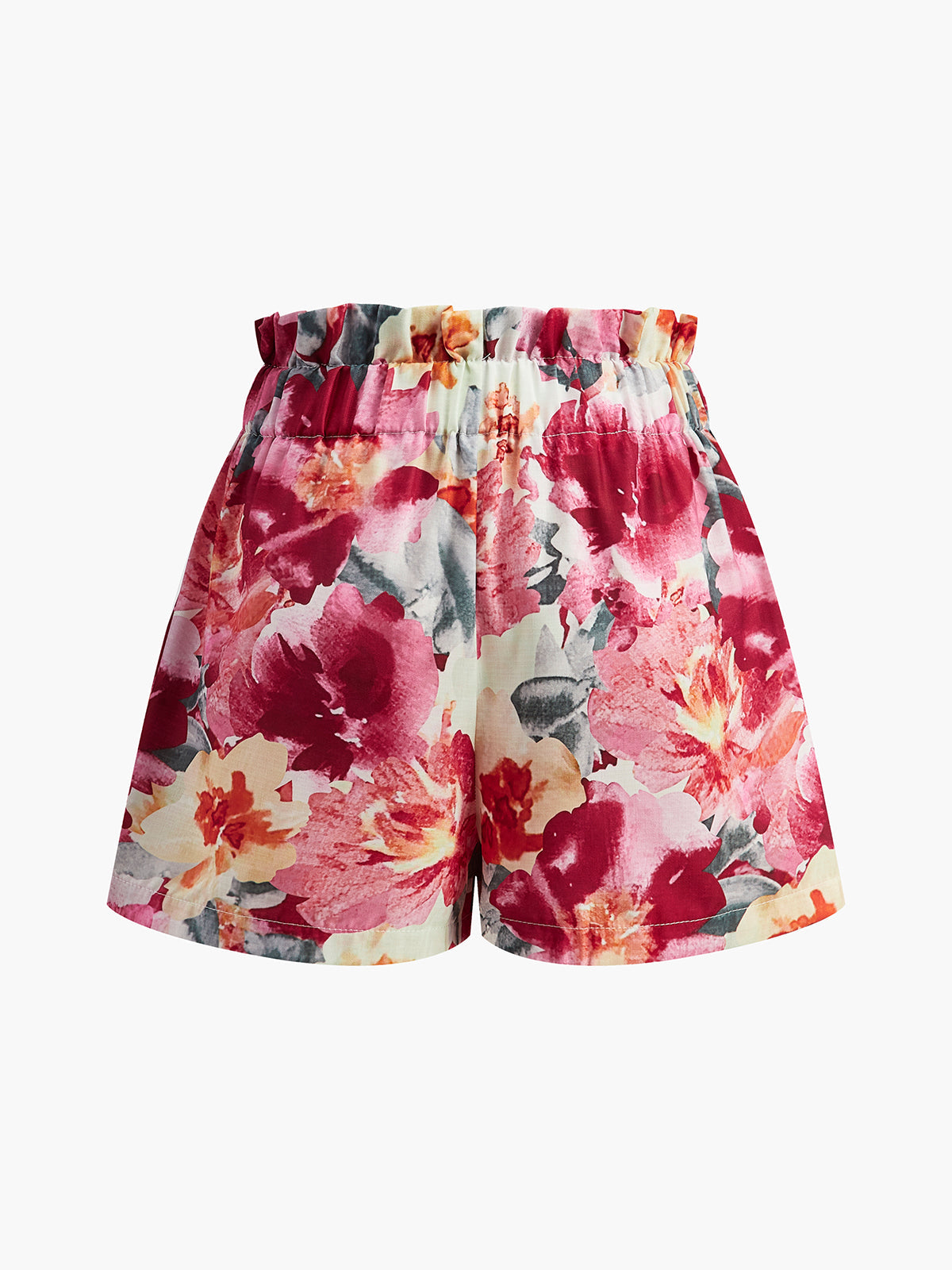 Floral Print Sleeveless Shorts Set