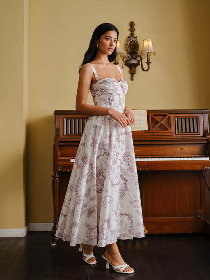 Toile Print Corset Dress