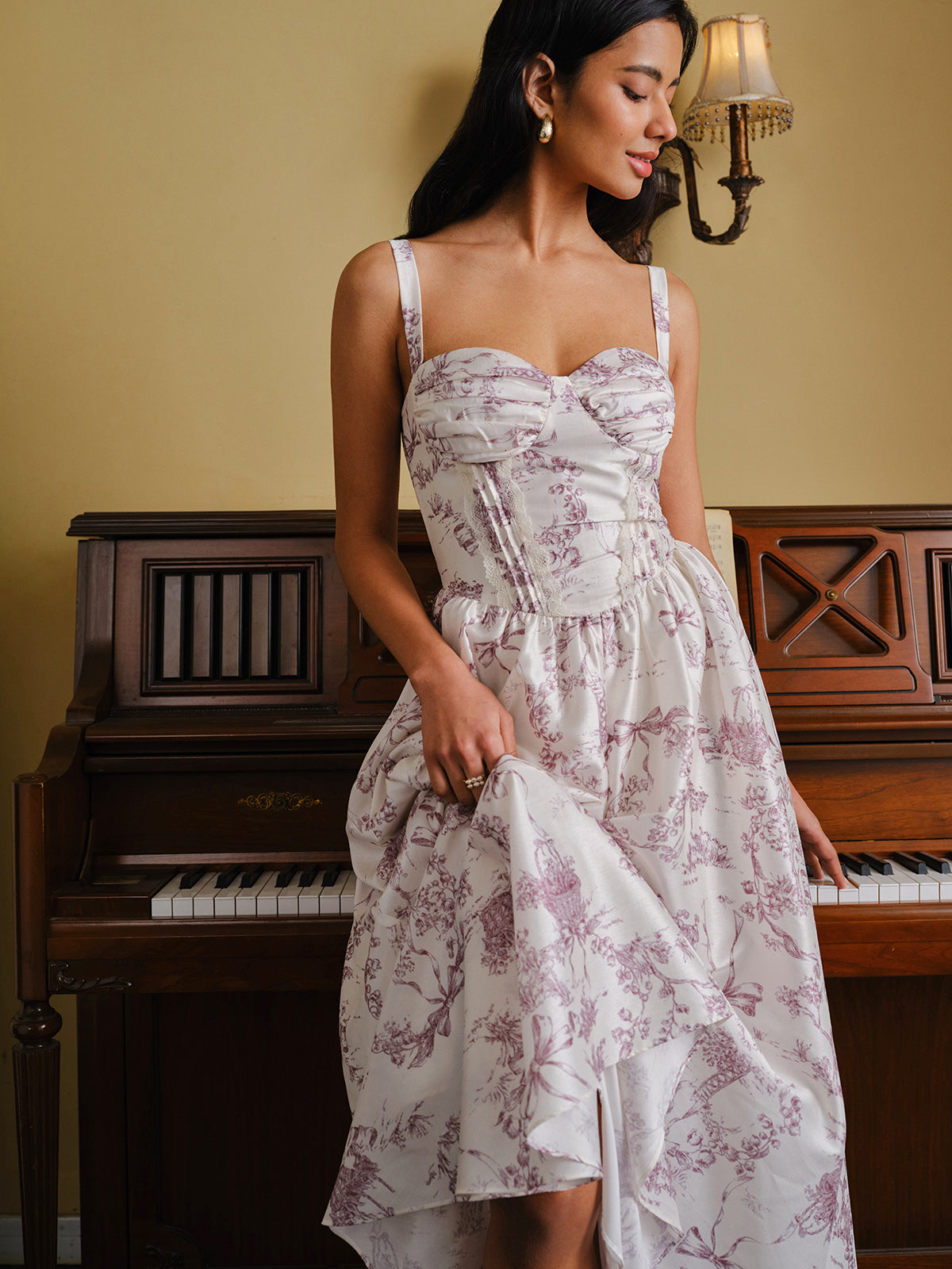 Toile Print Corset Dress