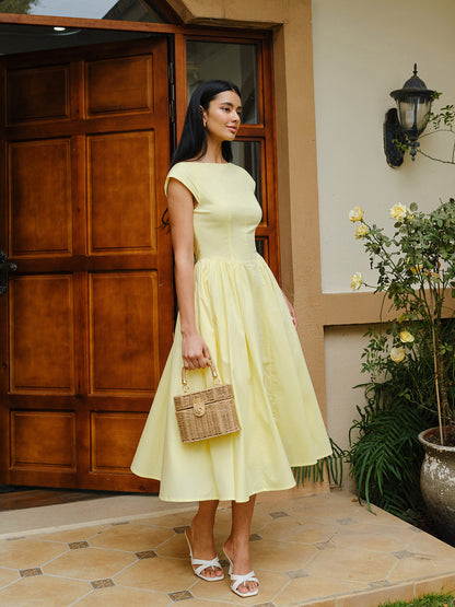 Open-Back Cap Sleeve Dress