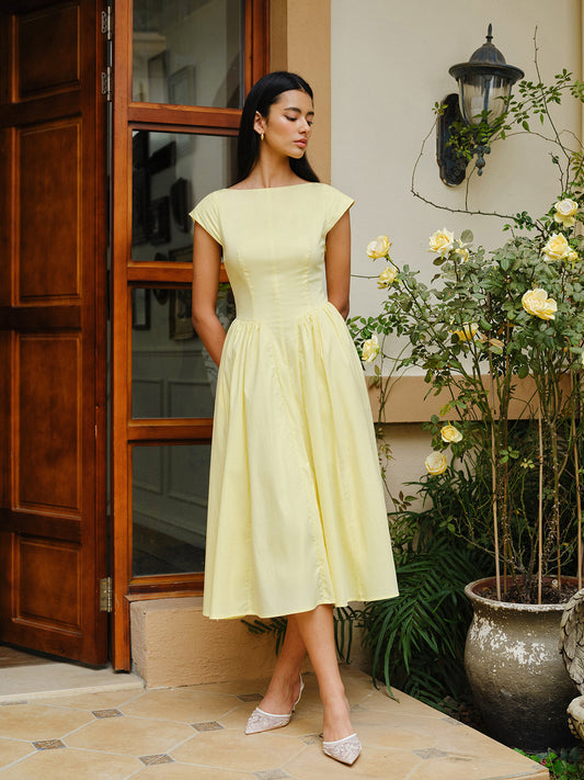 Open-Back Cap Sleeve Dress