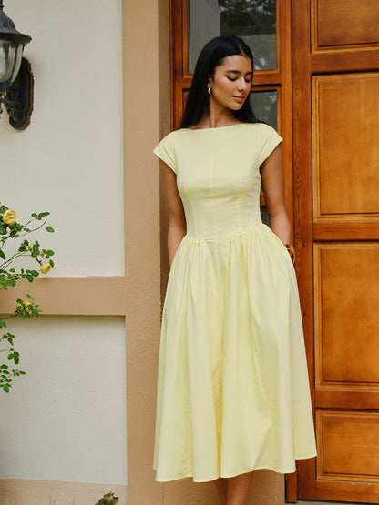 Open-Back Cap Sleeve Dress