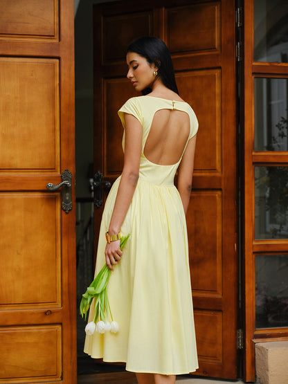 Open-Back Cap Sleeve Dress
