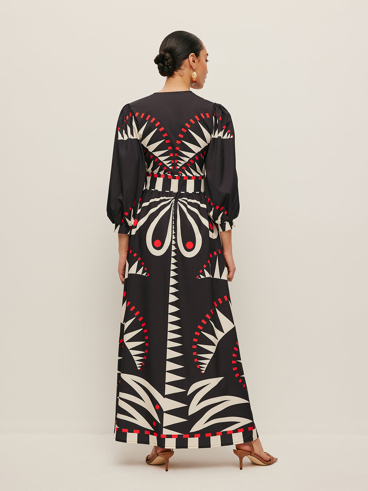 Boho Print V-Neck Split Dress