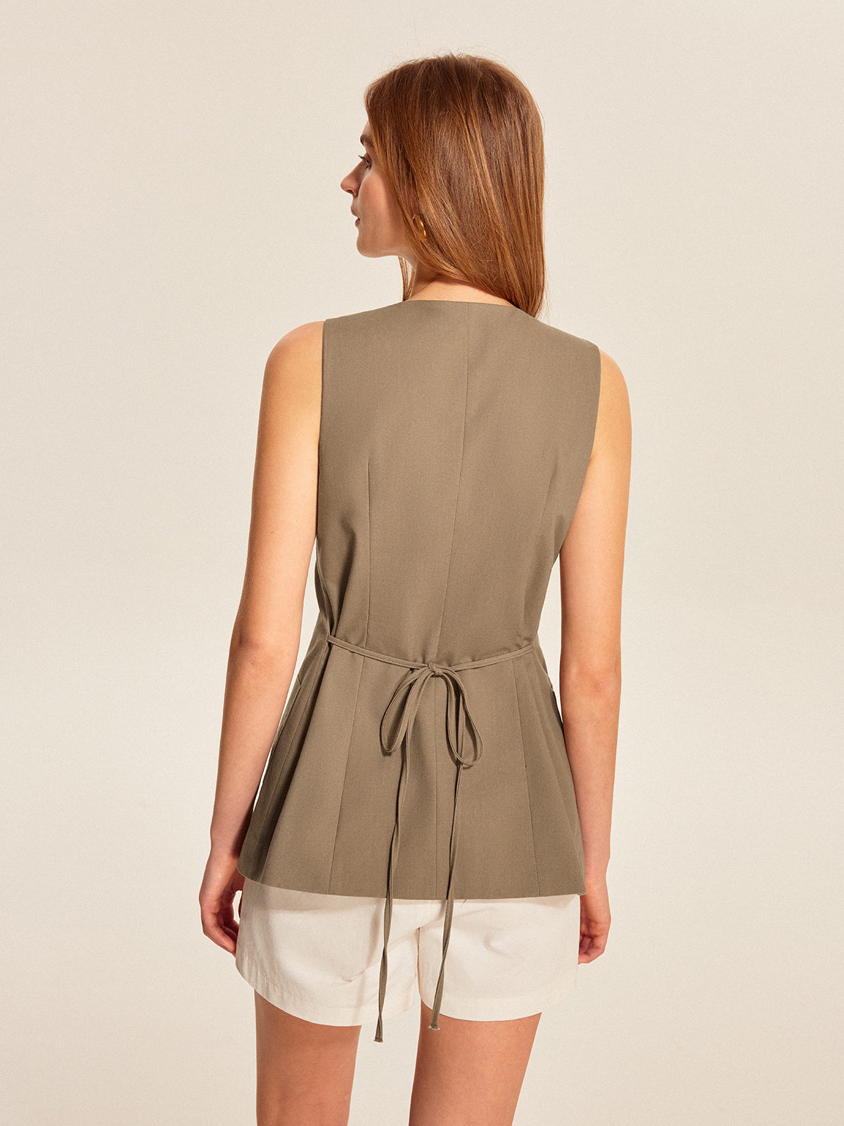 Asymmetric Button Pocket Detail Vest
