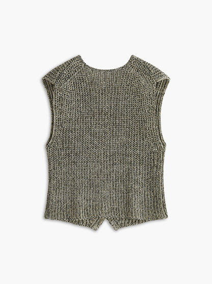 Knit Button-Down Vest