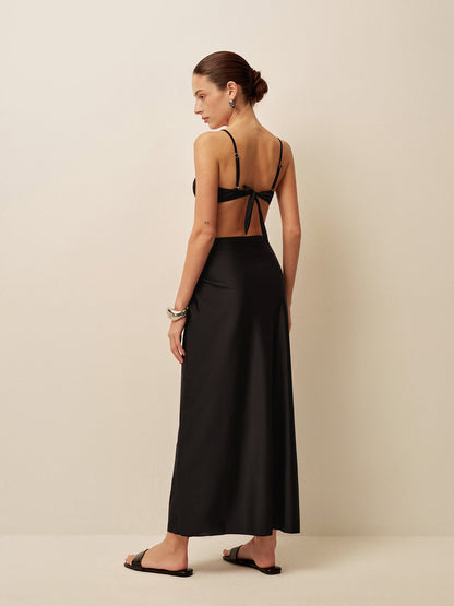 Metal Accent Twist Sarong Skirt