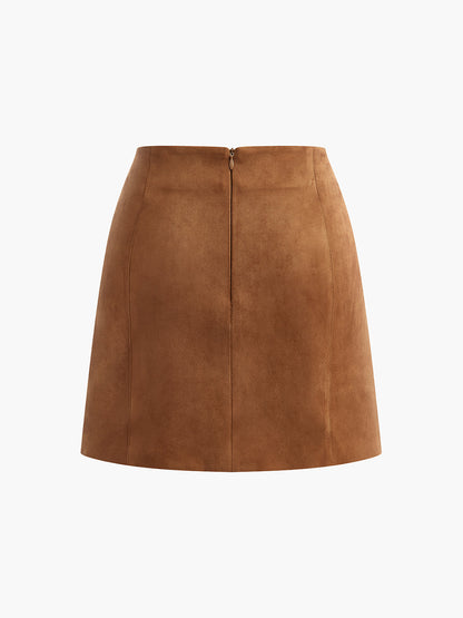Minimalist Suede Mini Skirt